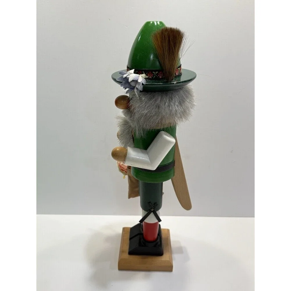 Vtg Steinbach Wooden Bavarian Huntsman Nutcracker Green Hat Christmas 15